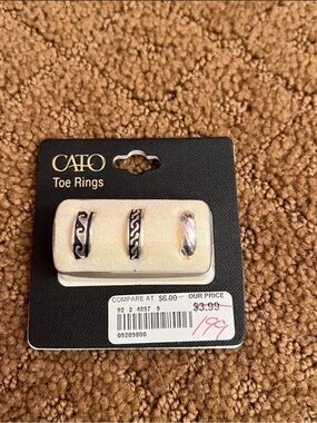 Cato Silver Toe Rings New In Box Y2K 2000s